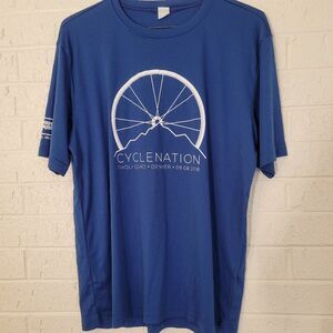 sport-tek blue cycle nation cycling athletic tshirt